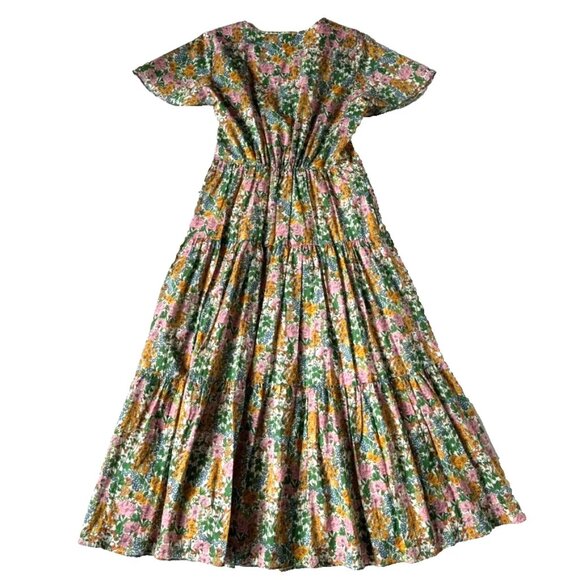 J Crew Womens 4 Liberty Fabric Mini Floral Walk Dress Modest Faux Wrap Maxi Midi - Picture 6 of 8